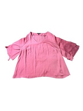 Lane Bryant Swing Collection Pink 3/4 Length Flutter Sleeve Top Sz 18/20